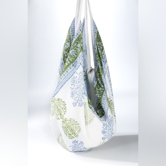 Hobo Beach Yoga Boho Chic Shoulder Bag - Handblock Ethnic & Floral Print - Picture 4 of 8